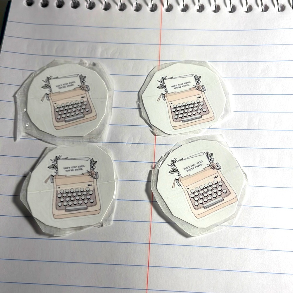 Homemade stickers made by a ten year old that knows what she’s doing